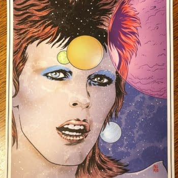 Mike and Laura Allred Sign David Bowie Bookplates For CBLDF