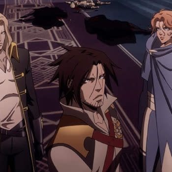 Alucard and his allies consider their next move in this scene from Castlevania, courtesy of Netflix