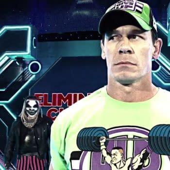 John Cena battles "The Fiend" Bray Wyatt in a Firefly Funhouse Match at WrestleMania, courtesy of WWE.