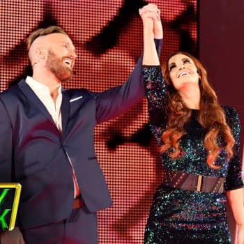 Mike and Maria Kanellis arrive at Money in the Bank 2017, courtesy of WWE Network.