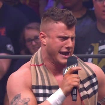 MJF addresses the crowd at AEW's Fyter Fest