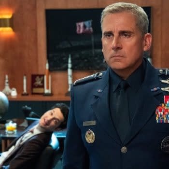 Gen. Naird isn't interested in what Tony has to say in Space Force, courtesy of Netflix.