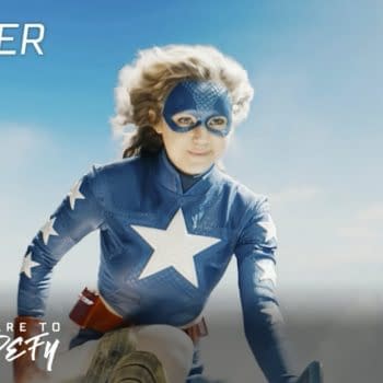 Courtney Whitmore takes to the skies in Stargirl, courtesy of The CW.