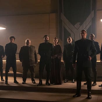 Copyright: © 2020 Warner Bros. Entertainment Inc. All Rights Reserved. Photo Credit: Chiabella James Caption: (L-r) TIMOTHÉE CHALAMET as Paul Atreides, STEPHEN MCKINLEY HENDERSON as Thufir Hawat, OSCAR ISAAC as Duke Leto Atreides, REBECCA FERGUSON as Lady Jessica Atreides, JOSH BROLIN as Gurney Halleck and JASON MOMOA as Duncan Idaho in Warner Bros. Pictures and Legendary Pictures' action adventure 