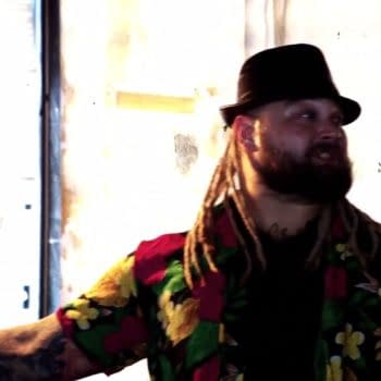 Bray Wyatt makes his move duirng his match at WrestleMania 36.