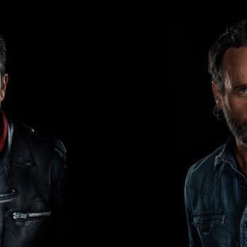 Negan and Rick Zoom background from The Walking Dead, courtesy of AMC.