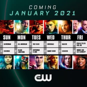 A look at the original January 2021 schedule with revised Batwoman image, courtesy of The CW.