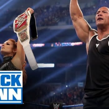 The Rock and Becky Lynch humble King Corbin: SmackDown, Oct. 4, 2019, courtesy of WWE.