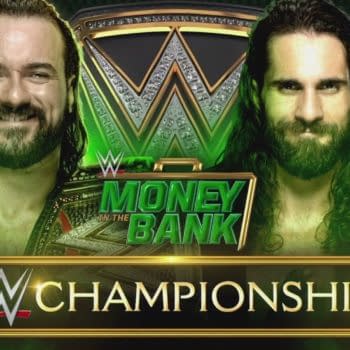 Seth Rollins challenged Drew McIntyre for the WWE Championship at Money in the Bank, courtesy of WWE.