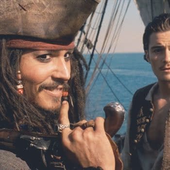 Johnny Depp and Orlando Bloom in Pirates of the Caribbean: The Curse of the Black Pearl (2003). © 2003 - Buena Vista Pictures/Disney