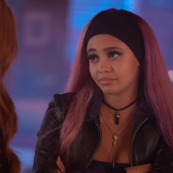 Madelaine Petsch as Cheryl and Vanessa Morgan as Toni in Riverdale, courtesy of The CW.
