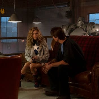 DC's Stargirl -- "S.T.R.I.P.E." -- Image Number: STG102d_0009b.jpg -- Pictured (L-R): Brec Bassinger as Courtney Whitmore and Luke Wilson as Pat Dungan -- Photo: Steve Dietl/The CW -- © 2020 The CW Network, LLC. All Rights Reserved.