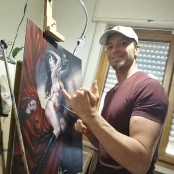Lucio Parrillo Bulks Up to Paint Vampirella Cover