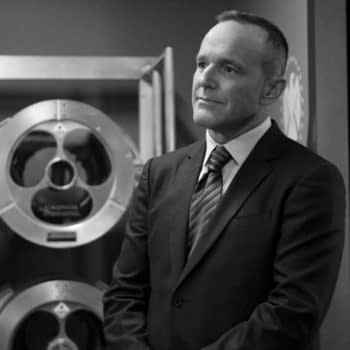MARVEL'S AGENTS OF S.H.I.E.L.D. - "Out of the Past" - It was just another average morning on July 22, 1955, when Agent Phil Coulson realized the importance of that day in the S.H.I.E.L.D. history books. With a chip on his shoulder and a genre-bending glitch in his system, he'd set into motion a chain of events that would hopefully preserve the timeline as we know it and ensure those pesky chronicoms get the ending they deserve. What could go wrong? To find out, tune in to "Marvel's Agents of S.H.I.E.L.D.," WEDNESDAY, JUNE 17 (10:00 - 11:00 p.m. EDT), on ABC. - (ABC/Jessica Brooks) CLARK GREGG