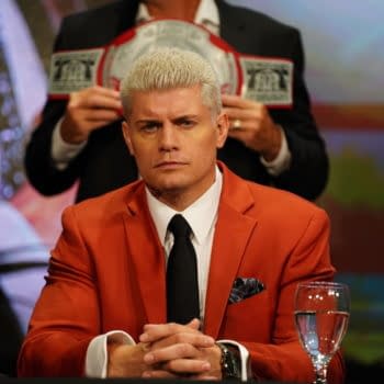 Cody Rhodes appears at a press conference on AEW Dynamite (Credit: AEW)