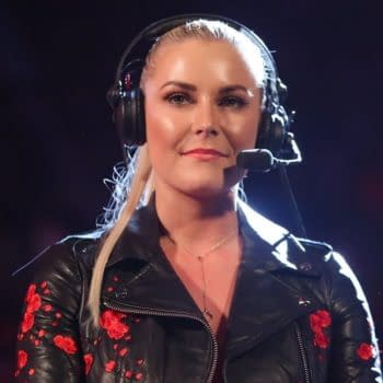 WWE's Renee Young (Renee Paquette) doing commentary for Monday Night Raw (Image: WWE)