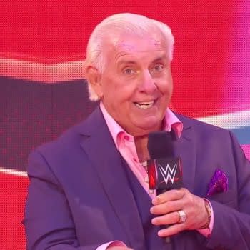 Ric Flair is on WWE Raw in the middle of a coronavirus pandemic for some reason. (Image: WWE)