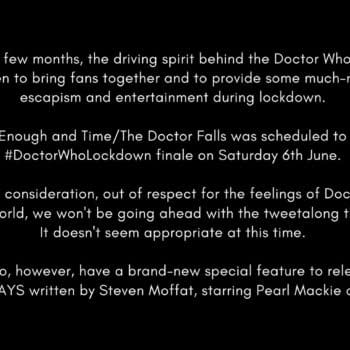 Doctor Who Lockdown notice from Emily Cook.