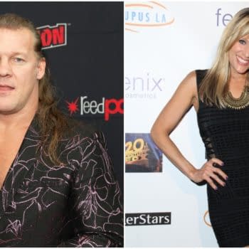 L-R: Chris Jericho of TNT sereis All Elite Wrestling: Dynamite attends press briefing New York Comic Con at Jacob Javits Center. Editorial credit: lev radin / Shutterstock.com | Lilian Garcia at the Get Lucky for Lupus Poker Tournament at Avalon Hollywood on September 18, 2014 in Los Angeles, CA. Editorial credit: Kathy Hutchins / Shutterstock.com