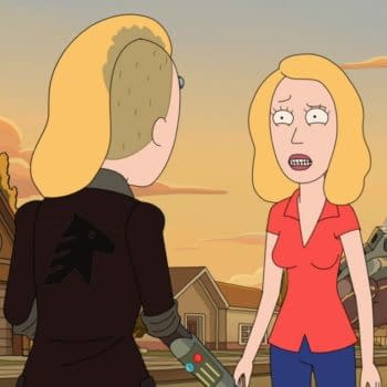 The two Beths finally meet on Rick and Morty (Image: Adult Swim).