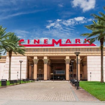 DAVIE, FLORIDA, USA - MAY 29, 2018: Front facade of Cinemark Paradise 24 movie theater with Egyptian theme. Editorial credit: Holly Guerrio / Shutterstock.com