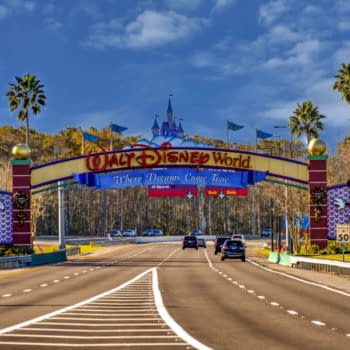 Orlando, Florida. January 11, 2019 Entrance Arch of Walt Disney Theme Parks at Lake Buena Vista area. Editorial credit: VIAVAL / Shutterstock.com