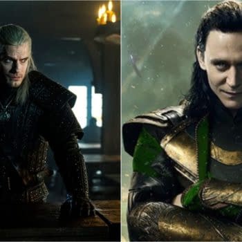 Henry Cavill in The Witcher and Tom Hiddleston as Loki (Images: Netflix/Disney)
