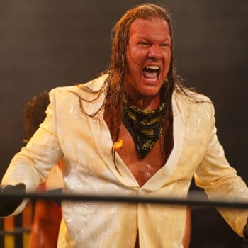 An enraged Chris Jericho is doused in orange juice on AEW Dynamite after declaring himself The Demo God.