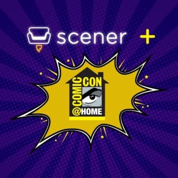Comic-Con@Home and Scener logo