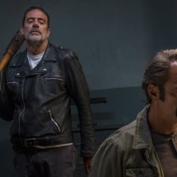 The Walking Dead season 8 scene: Jeffrey Dean Morgan and Steven Ogg (Image: AMC)