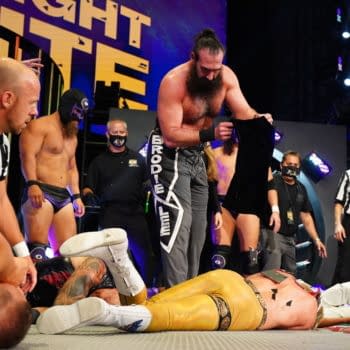 Cody Rhodes' lifeless body after being murdered by Brodie Lee on AEW Saturday Night Dynamite (Credit: AEW)