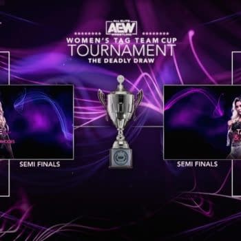 The Brackets for the AEW Women's Tag Team Cup Tournament at the start of the second night.