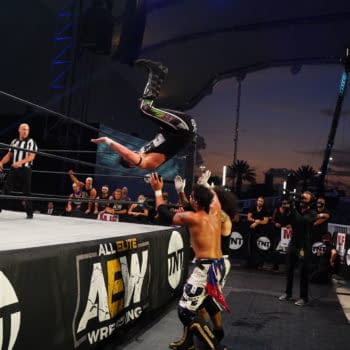 AEW is in the unique position of broadcasting from an open air arena. (Credit: AEW)
