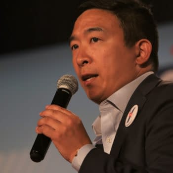 Sioux City, Iowa - July 19, 2019: Andrew Yang speaks to the crowd at a forum for presidential candidates. (Image: Rich Koele / Shutterstock.com)