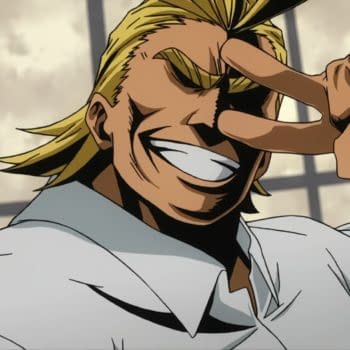 A look at All Might from My Hero Academia (Image: Funimation)