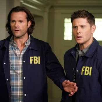 Supernatural -- "Raising Hell" -- Image Number: SN1503A_0100b.jpg -- Pictured (L-R): Jared Padalecki as Sam and Jensen Ackles as Dean -- Photo: Colin Bentley/The CW -- © 2019 The CW Network, LLC. All Rights Reserved.