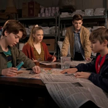 Supernatural -- "Drag Me Away (From You)" -- Image Number: SN1516B_0242r.jpg -- Pictured (L-R): Christian Michael Cooper as Young Sam, Elle McKinnon as Young Caitlin, Paxton Singleton as Young Dean and Liam Hughes as Young Travis -- Photo: Colin Bentley/The CW -- © 2020 The CW Network, LLC. All Rights Reserved.