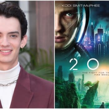 L-R: Kodi Smit-McPhee arrives for 'Dolemite Is My Name' Los Angeles Premiere on September 28, 2019 in Westwood, CA. Editorial credit: DFree / Shutterstock.com | 2067 Poster. Courtesy of RLJE Films