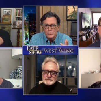 The West Wing cast, creator visit The Late Show with Stephen Colbert (Image: screencap)