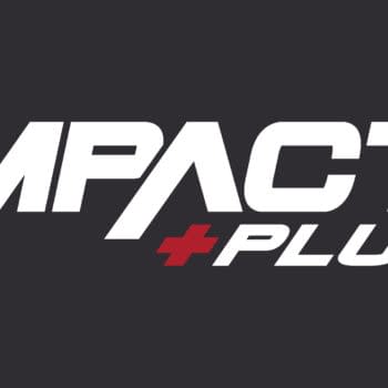 The official logo for Impact Plus, Impact Wrestling's on-demand streaming video service.