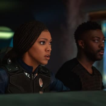 “There Is A Tide...” — Ep#312 — Pictured (L-R): Sonequa Martin-Green as Commander Burnham and David Ajala as Book of the CBS All Access series STAR TREK: DISCOVERY. Photo Cr: Michael Gibson/CBS ©2020 CBS Interactive, Inc. All Rights Reserved.