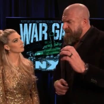 Triple H is interviewed by McKenzie Mitchell ahead of NXT Takeover WarGames
