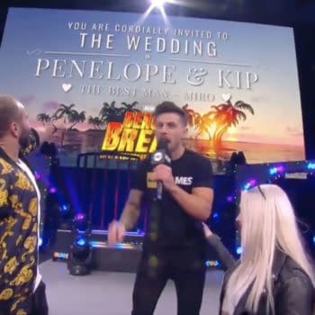 Kip Sabian, Penelope Ford, and Miro announced the date of Ford and Sabian's wedding will be February 3rd at a special episode of Dynamite called Beach Break