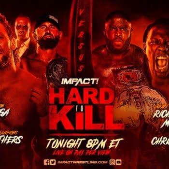 Match Graphic for the main event of Impact's Hard to Kill