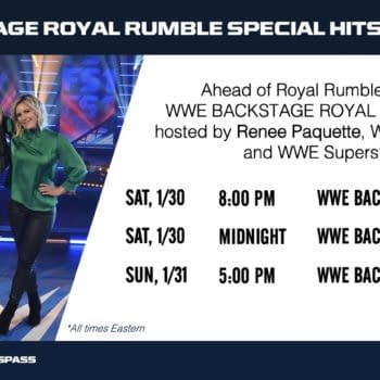 WWE Backstage returns this month for the Royal Rumble with Renee Paquette, Paige, and Booker T