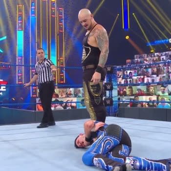 The Ratings King o Friday Nights Baron Corbin Stands Tall over Dominic Mysterio on WWE Smackdown