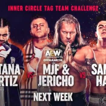 In an Inner Circle battle to determine who will go for the AEW Tag Team Championships, Santana and Ortiz will take on Chris Jericho and MJF and also the new team of Sammy/Hager