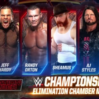 Elimination Chamber match graphic for the WWE Championship match.