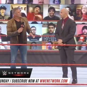 Shane McMahon appears on WWE Raw alongside Adam Pearce. Shane, unfortunately, has amnesia.