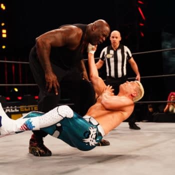 Cody Rhodes wrestles Shaq on AEW Dynamite - Credit: All Elite Wrestling